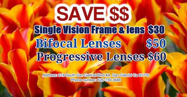 Vision 4 less EyeGlasses lenses - Los Angeles