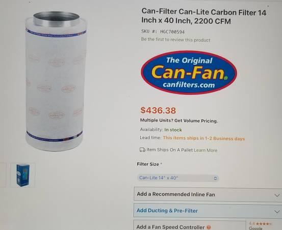 CAN FAN 14x40 CHARCOAL AIR FILTER - Los Angeles