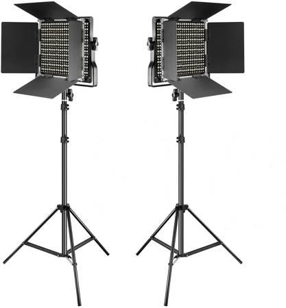 2 Pieces Bi-color 660 LED Video Light and Stand Kit - Los Angeles