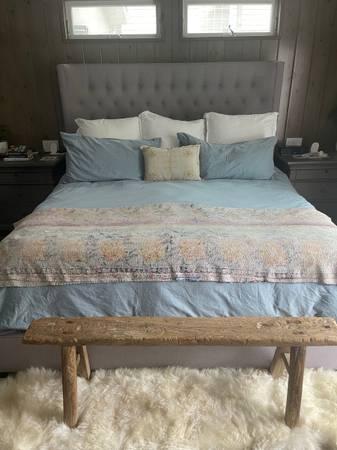Linen King Bed Frame - Los Angeles